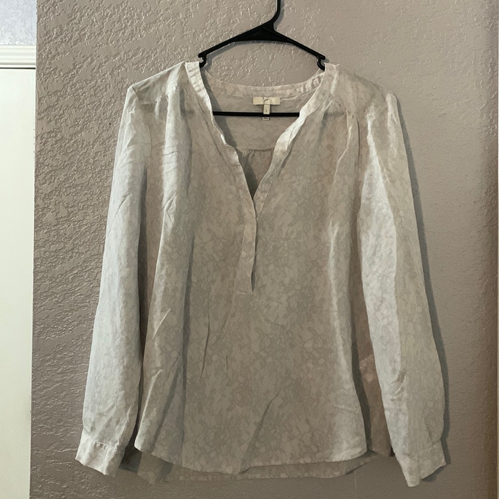 Light Blue 100% Silk Blouse